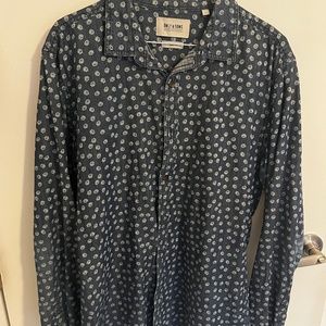 Flower Denim Dress Shirt